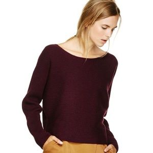 Aritzia Wilfred Cream Merino Wool Sweater